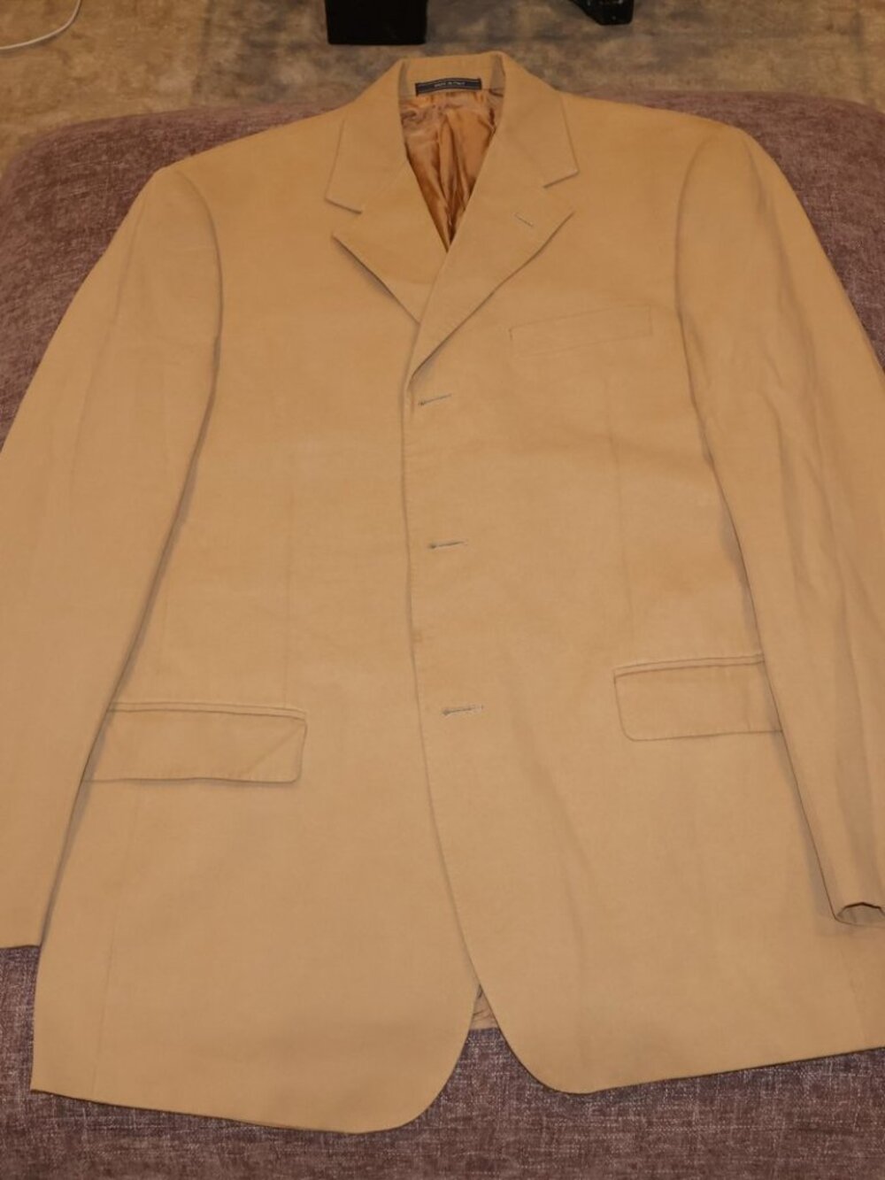 Cerruti 1881 Camel Cotton 4-Button Blazer Made in Italy IT 52 / US 42R